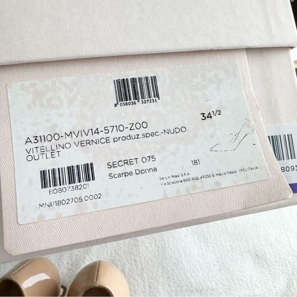 Sergio Rossi Mid-Heel Patent Calfskin Pump Blush 34.5 - Picture 14 of 15